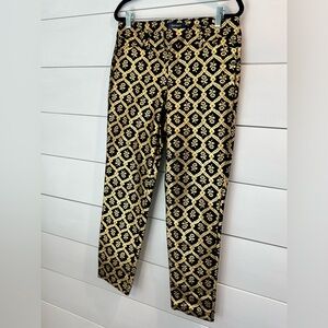 Old Navy Black Pants with Gold Floral Design